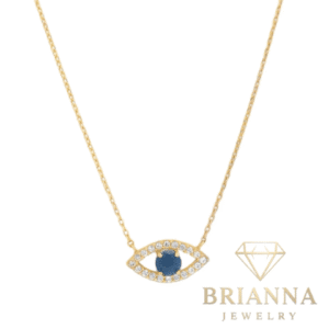 14K Fancy CZ Fatima Eye Necklace โ Brianna Jewelry joya brianna jewelry