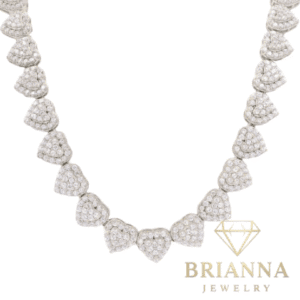 14k White Gold Heart Tennis CZ Choker (8MM) – Brianna Jewelry joya brianna jewelry