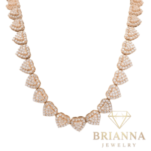 14k Rose Gold Heart Tennis CZ Choker (8MM) – Brianna Jewelry joya brianna jewelry