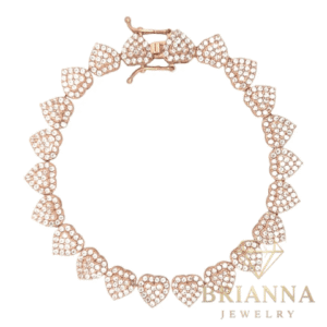 14k Rose Gold Heart Tennis CZ Bracelet (8MM) – Brianna Jewelry joya brianna jewelry