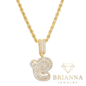 14k Initial (C) Baguette CZ Pendant W/ Hollow Rope Chain (18” Inches) –
Brianna Jewelry joya brianna jewelry
