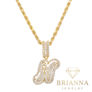 14k Initial (N) Baguette CZ Pendant W/ Hollow Rope Chain (18” Inches) –
Brianna Jewelry joya brianna jewelry
