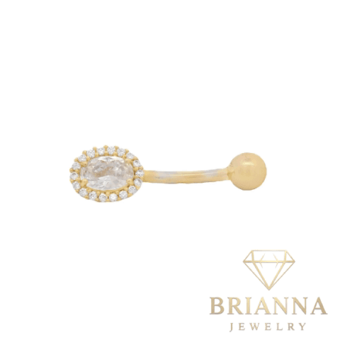 14K CZ Stone Fancy Belly Piercing – Brianna Jewelry joya brianna jewelry