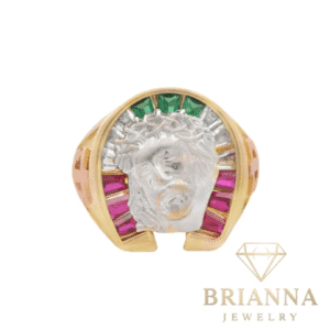 14K Jesus Face CZ Ring – Brianna Jewelry joya brianna jewelry