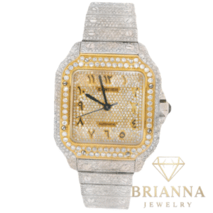 Cartier Santos 36MM ICED OUT 💎 VS Diamonds Two Tone For Women – Brianna Jewelry joya brianna jewelry