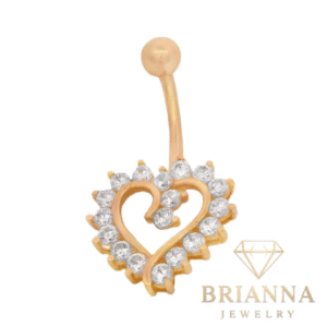 14K Heart CZ Belly Piercing – Brianna Jewelry joya brianna jewelry