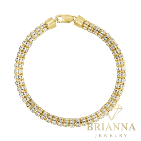 14k Moon Iced Bracelet (4.5MM) – Brianna Jewelry joya brianna jewelry