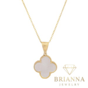 14k White Clover Pendant + Cable Chain – Brianna Jewelry joya brianna jewelry