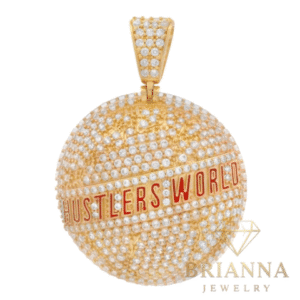 14K Hustlers World 🌎 CZ Pendant – Brianna Jewelry joya brianna jewelry