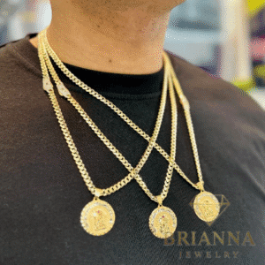 14 k Virgen Pendant w/ Hollow Cuban MONACI Chain (5MM – 22” Inches) – Brianna Jewelry joya brianna jewelry
