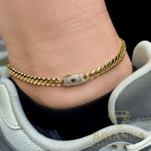 14 K Hollow Cuban MONACI Ankle Bracelet (5MM) – Brianna Jewelry joya brianna jewelry