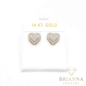 14K Heart CZ Earrings – – Brianna Jewelry joya brianna jewelry