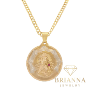 14K Virgen Pendant W/ Solid Cuban Curb Chain (3.5MM – 24” Inches) – Brianna Jewelry joya brianna jewelry