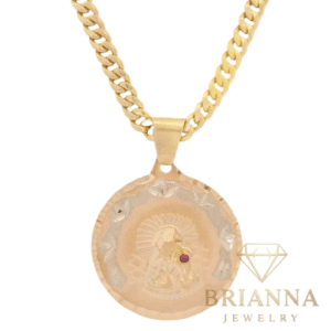 14K Virgen Pendant w/ Miami Hollow Cuban Chain (3.8MM – 26” Inches) – Brianna Jewelry joya brianna jewelry