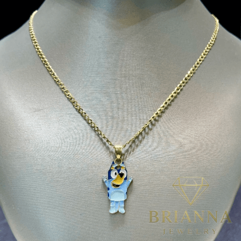 14K Bluy Pendant W/ Solid Cuban Chain (18” Inches) – Brianna Jewelry joya brianna jewelry