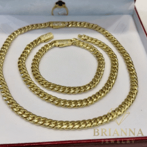 14 k Hollow Choker + Bracelet + Ankle Bracelet (7MM) + Clover Ring + H –
Brianna Jewelry joya brianna jewelry