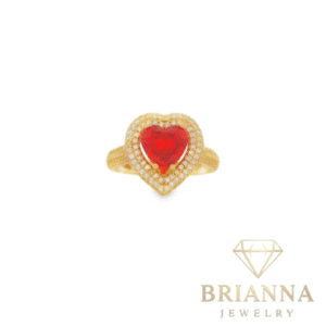 14K RED Heart CZ Ring – Brianna Jewelry joya brianna jewelry