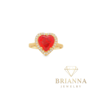14K Fancy RED Heart CZ Ring – Brianna Jewelry joya brianna jewelry
