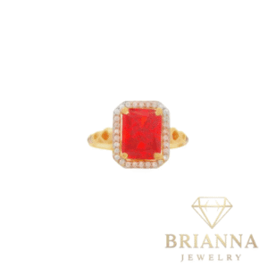 14K Women’s CZ Square Red Infinity Ring – Brianna Jewelry joya brianna jewelry