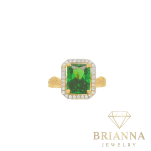 14K Women’s Square CZ Green Ring – Brianna Jewelry joya brianna jewelry