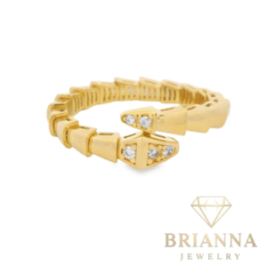 14K Serpent BViper CZ Ring – Brianna Jewelry joya brianna jewelry
