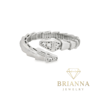 14K White Gold Serpent BViper CZ Ring – Brianna Jewelry joya brianna jewelry