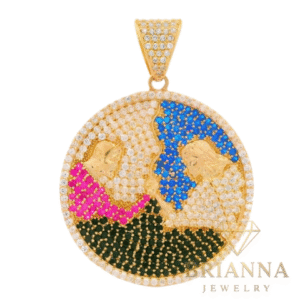 14k God Vs Evil CZ Pendant (2” Inhes) – Brianna Jewelry joya brianna jewelry