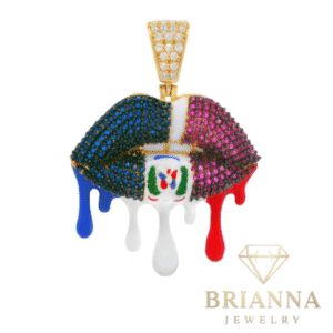 14K RD 🇩🇴 Dripping Mouth CZ Pendant – Brianna Jewelry joya brianna jewelry