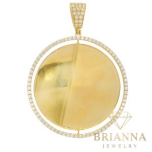 14K Round Double sided Picture Pendant (2” Inches ) – Brianna Jewelry joya brianna jewelry