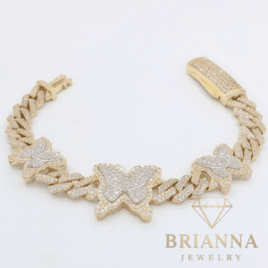 14 k Butterfly 🦋 Full CZ Cuban Bracelet – Brianna Jewelry joya brianna jewelry