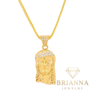 14K Jesus Pendant W/ Hollow Franco Chain (22” Inches) – Brianna Jewelry joya brianna jewelry
