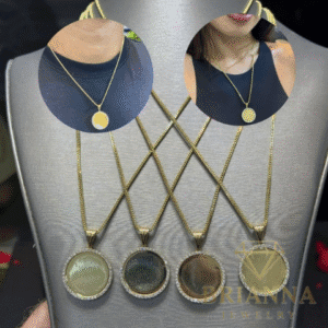 14 k Picture frame (1.2” Inches) W/ Hollow Franco Chain 20”  – –
Brianna Jewelry joya brianna jewelry