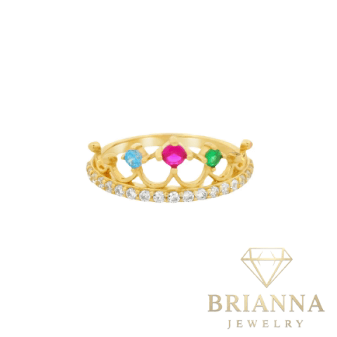 14K Princess Tiara CZ Ring – Brianna Jewelry joya brianna jewelry