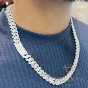 14k White Hollow Cuban EDGE Full CZ (14.5MM / 22″ Inches) – Brianna Jewelry joya brianna jewelry