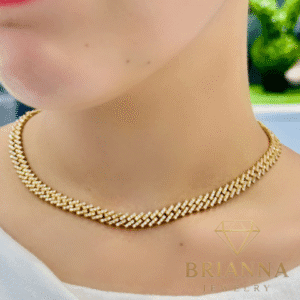 14K Solid Cuban VS Diamond Choker 💎 (7.7MM – 16” Inches) – Brianna Jewelry joya brianna jewelry