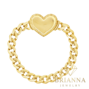 14K Women Heart Cuban Bracelet – Brianna Jewelry joya brianna jewelry