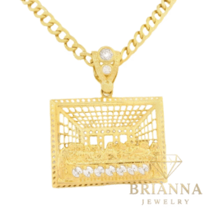 14K Last Supper CZ Pendant W/ Hollow Cuban Curb Chain (4.5MM – 20” Inc –
Brianna Jewelry joya brianna jewelry