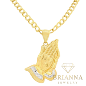 14K Praying Hands Pendant W/ Hollow Cuban Curb Chain (4.5MM – 20” Inch –
Brianna Jewelry joya brianna jewelry