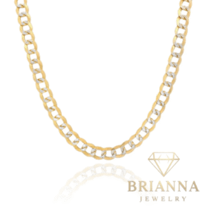 14k Solid Cuban Curb Two Tone Chain (4.5MM – 24” Inches) – Brianna Jewelry joya brianna jewelry
