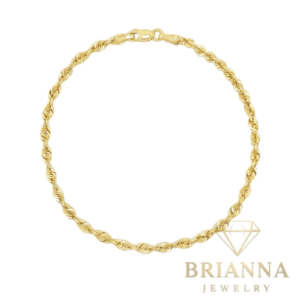 14k Hollow Rope Bracelet For Men (3MM – 9” Inches) – Brianna Jewelry joya brianna jewelry