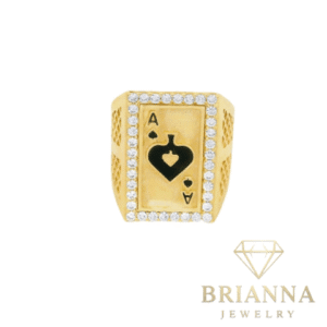 14k Ace of Spades ♠️ CZ Men’s Ring – Brianna Jewelry joya brianna jewelry