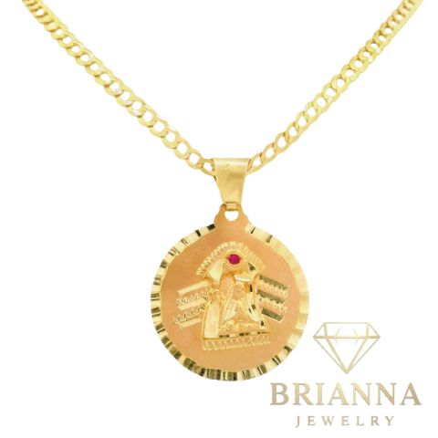14K Virgen Pendant w/ Solid Cuban Chain (18” Inches) – Brianna Jewelry joya brianna jewelry