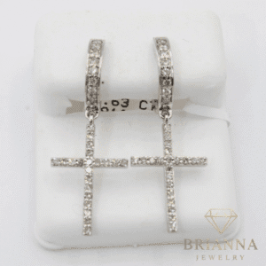 14k (11.2MM) Croos Hoop Diamond Earrings 💎 – Brianna Jewelry joya brianna jewelry
