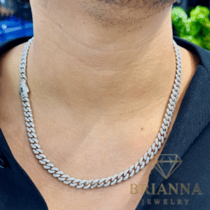 14k Hollow Cuban Chain For Men Full CZ (7.5MM – 22” Inches) – Brianna Jewelry joya brianna jewelry