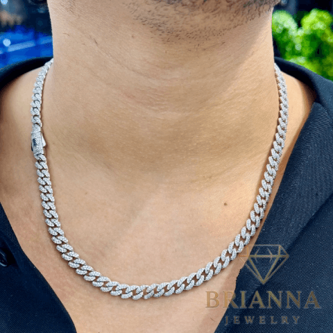 14k Hollow Cuban Chain For Men Full CZ (7.5MM – 22” Inches) – Brianna Jewelry joya brianna jewelry