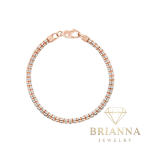 14K Rose Gold Women’s Moon Iced Bracelet (3.8MM) – Brianna Jewelry joya brianna jewelry