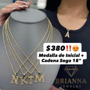 14 k Initial CZ Pendant W/ Hollow Rope Chain (18” Inches) – Brianna Jewelry joya brianna jewelry