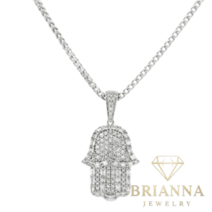 14K White Hamsa Diamond 💎 Pendant W/ Solid Franco Chain (22” Inches) J –
Brianna Jewelry joya brianna jewelry