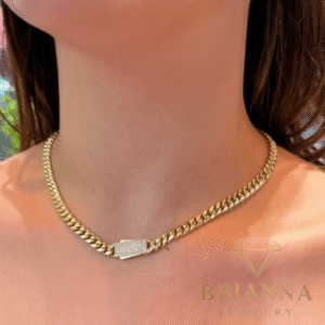 14 k Hollow Cuban Choker for Women (6MM – 16″ Inches) – Brianna Jewelry joya brianna jewelry