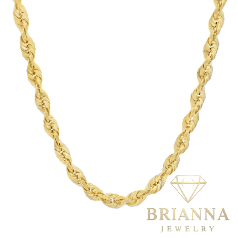 14K Hollow Rope Chain (4MM / 22” Inches) – Brianna Jewelry joya brianna jewelry